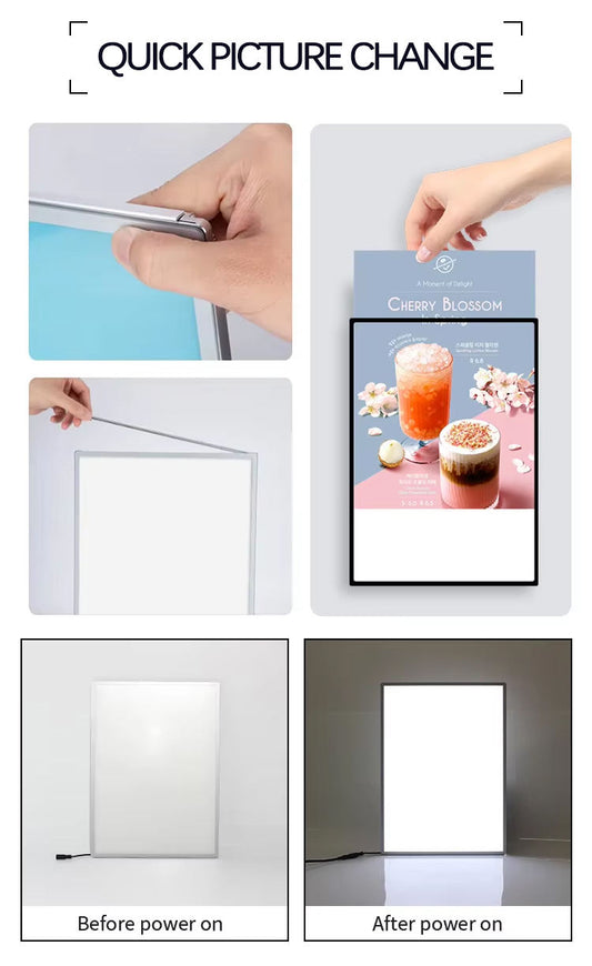LED Backlit Single Side Acrylic Advertising Light Boxes 23.6 inches by 31.5 inches