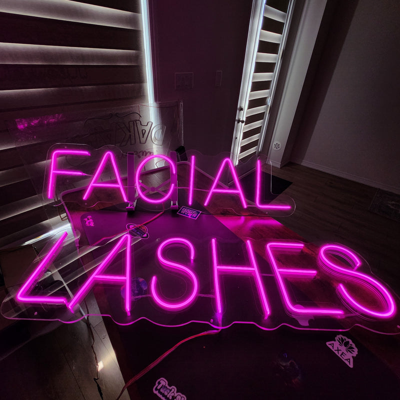 Facial and Lashes Neon Sign