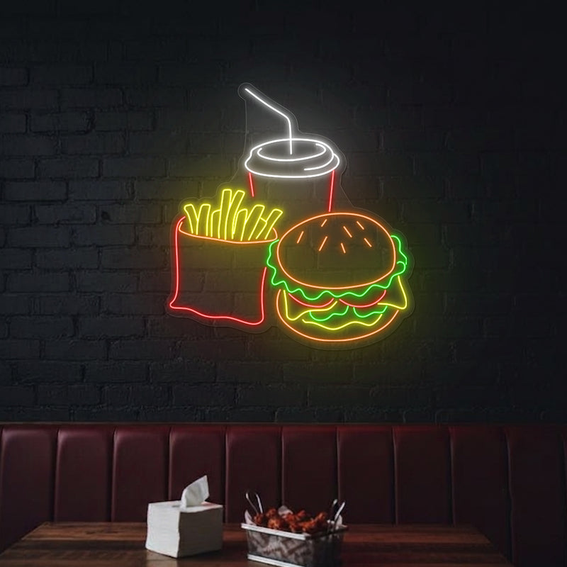Drink Fries Burger Neon Sign