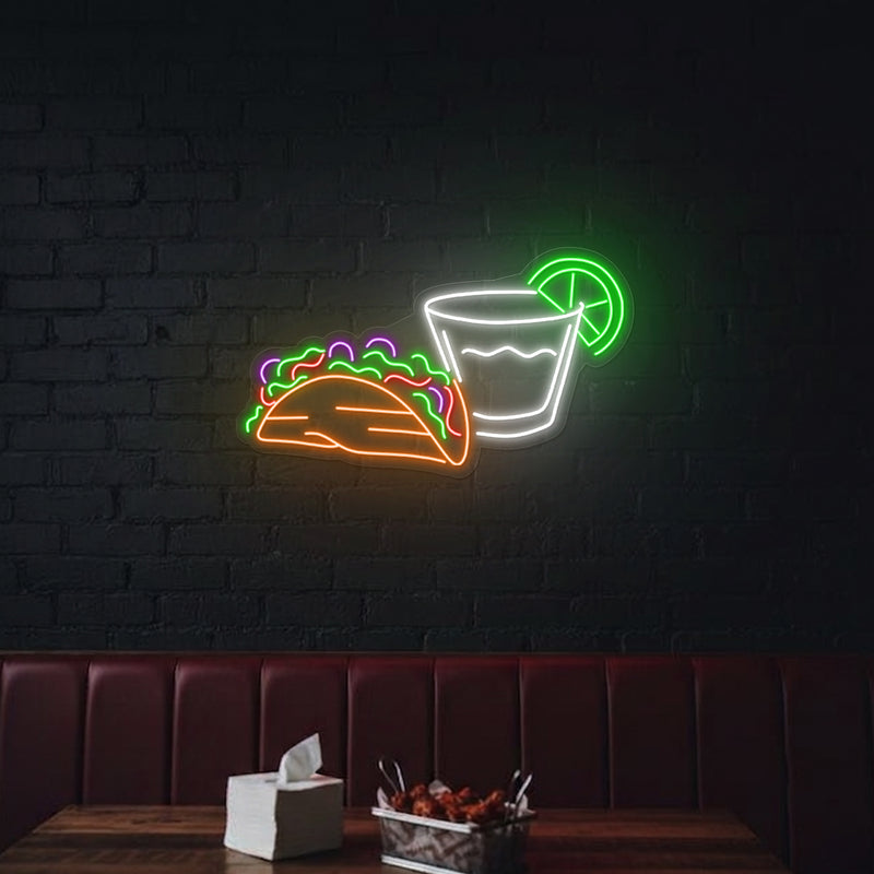 Taco and Drink Neon Sign