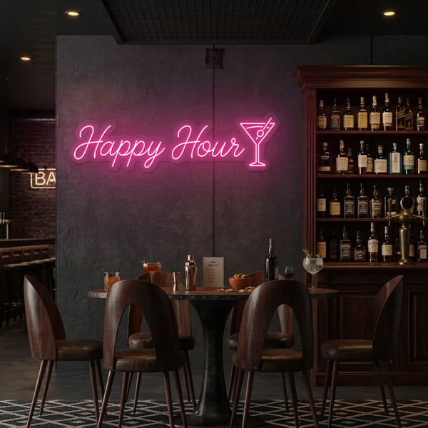 Happy Hour Neon Sign